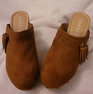 Esprit Brown (rust color) Suede Clogs